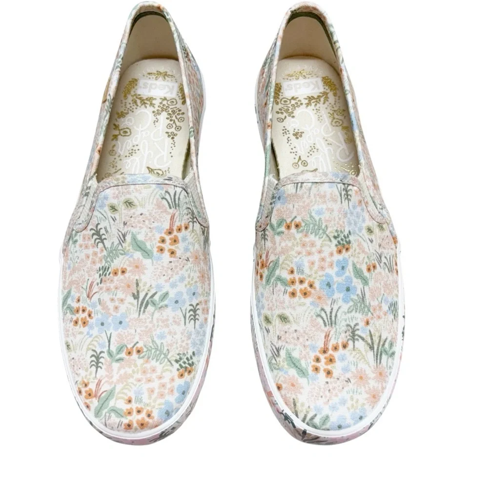 NWOT Keds x Rifle Paper Co Double Decker Meadow Sneakers Floral Casual Slip On 8 - Picture 3 of 12
